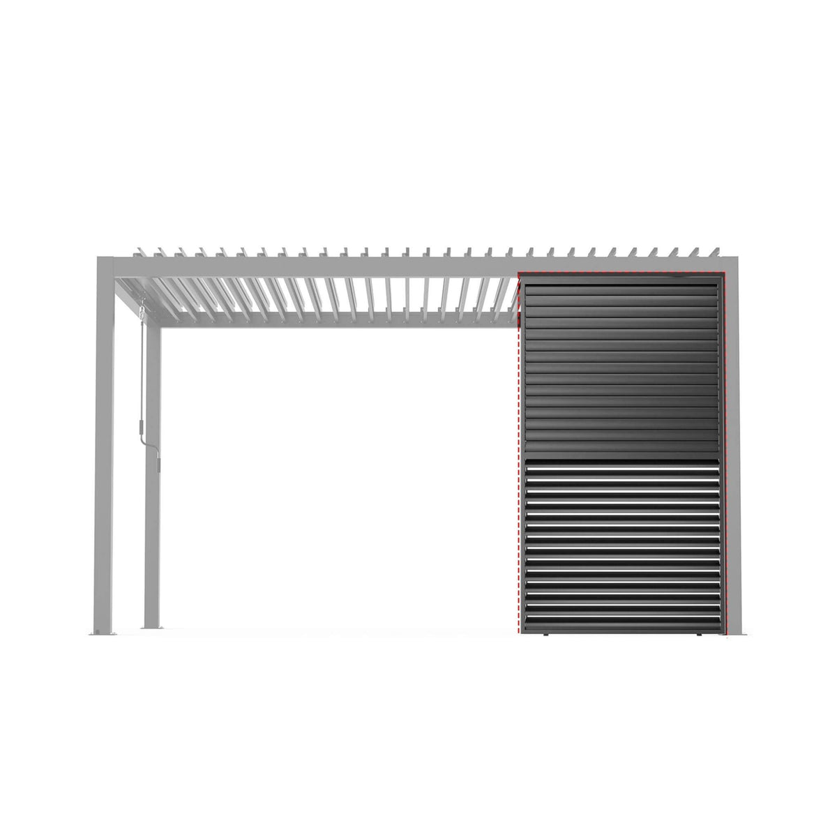 [04X07FT] Alora Premium Adjustable Aluminum Louvered Pergola With Side Wall Panel (SAK25458)