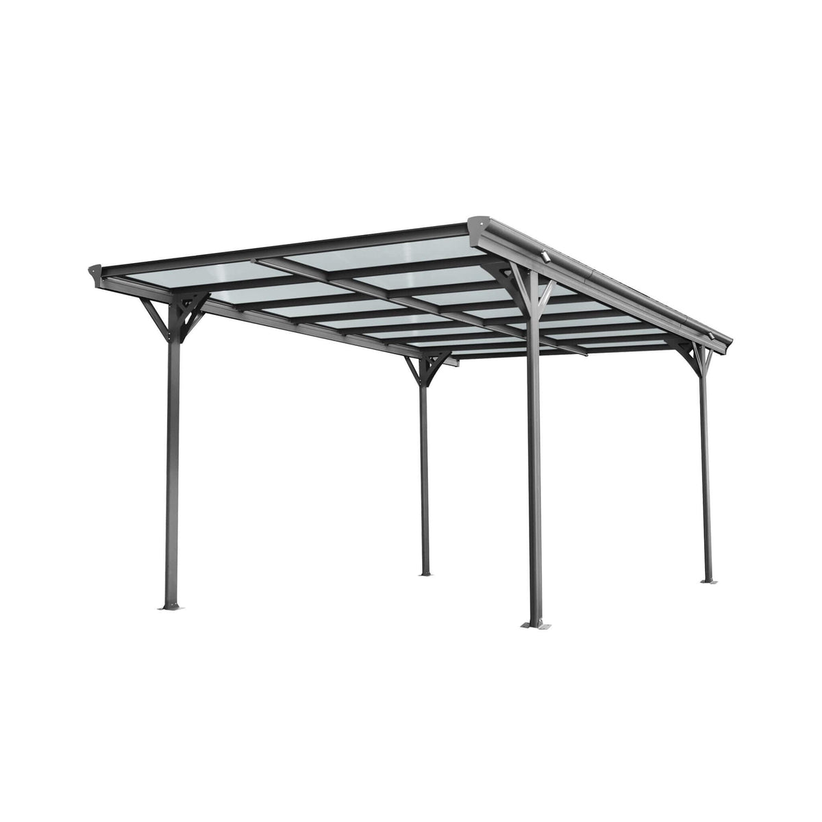 [10X16FT] Alora Heavy-Duty Outdoor Driveway Pergola With Aluminum Alloy Frame And Polycarbonate Panels (SAK47395)