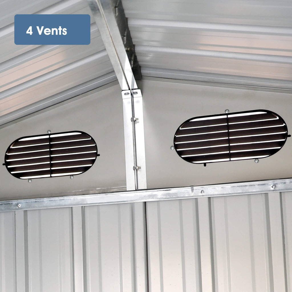 [10X20FT] Alora Heavy-Duty Multipurpose Outdoor All-Weather Utility Garage Storage Shed With Air Vents (SAK74834)