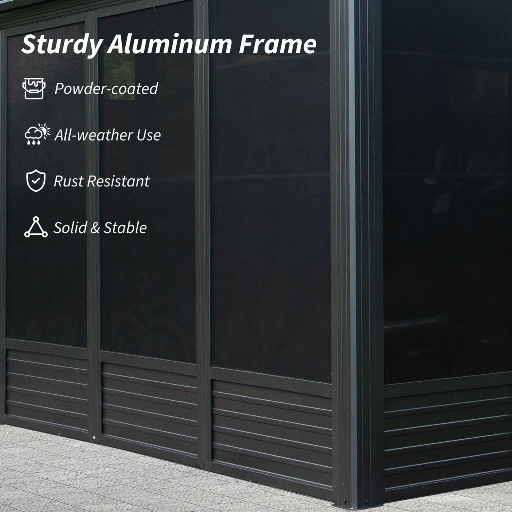 [11X21FT] Alora Outdoor All-Season Solarium Sunroom Gazebo With Galvanized Steel Roof (SAK42018)