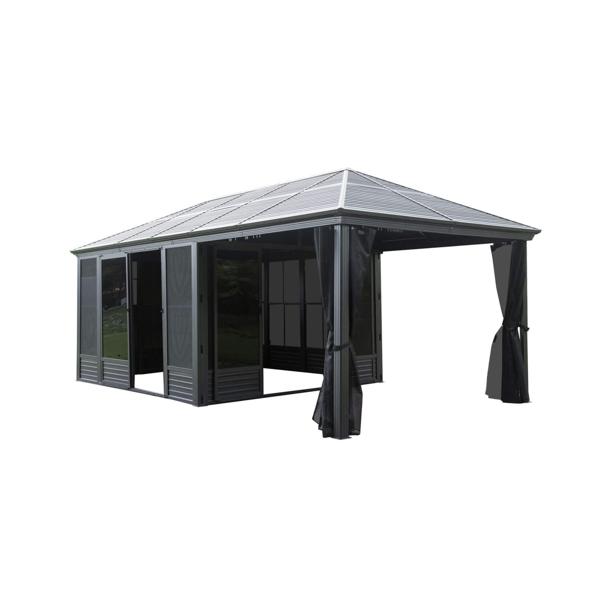 [11X21FT] Alora Outdoor All-Season Solarium Sunroom Gazebo With Galvanized Steel Roof (SAK42018)