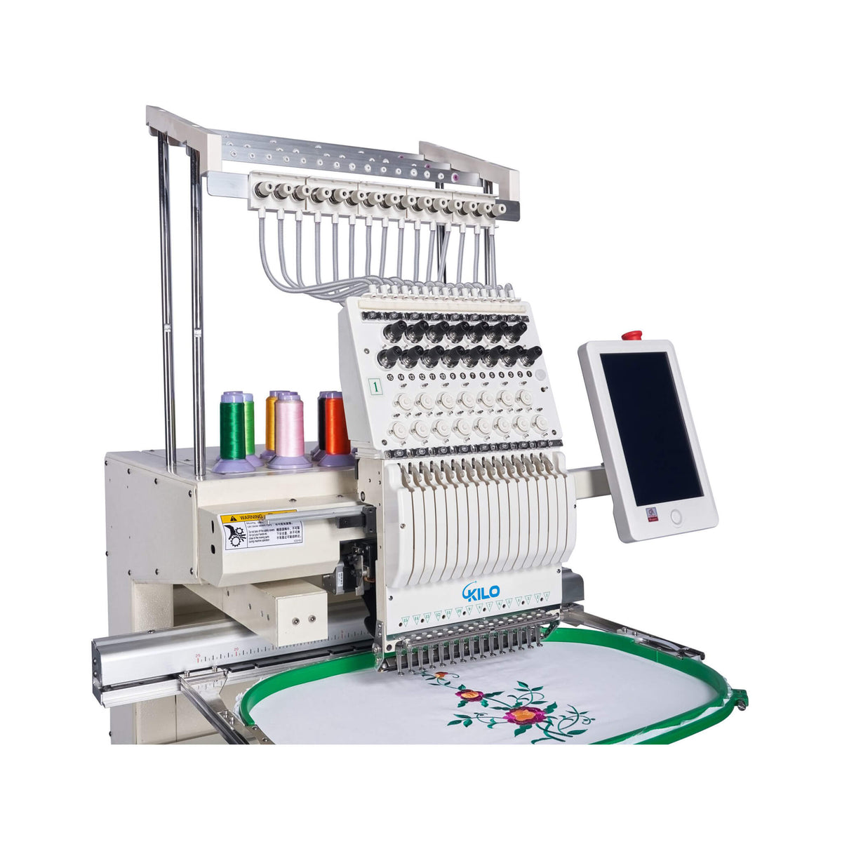 [13X20"] 15-Needle Commercial Embroidery Machine With LCD Touchscreen And Laser Positioning (SAK57613)