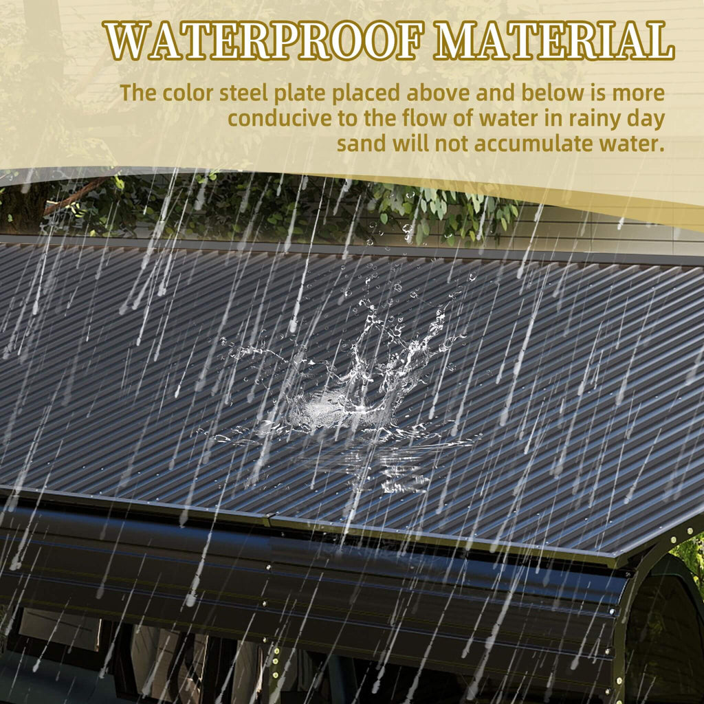 [13X26FT] Alora Heavy-Duty Weather-Resistant Outdoor Carport With Protective Film (SAK82451)