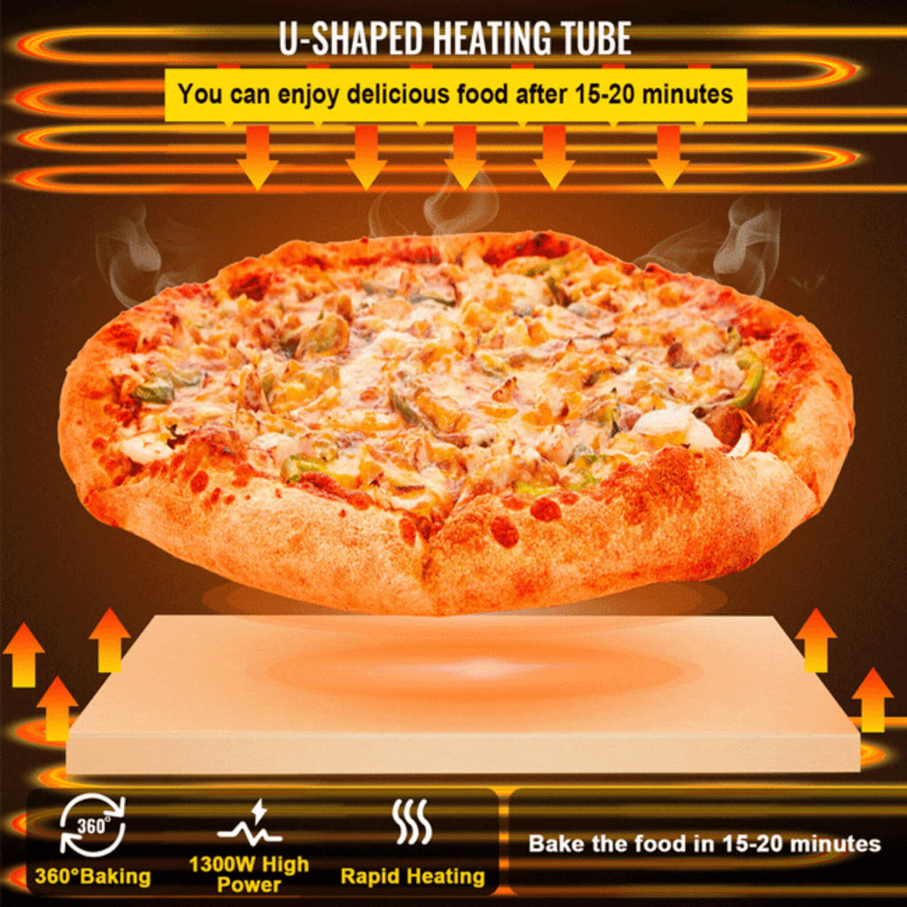 14-Inch Electric Single Deck Countertop Commercial Pizza Oven (SAK92582)