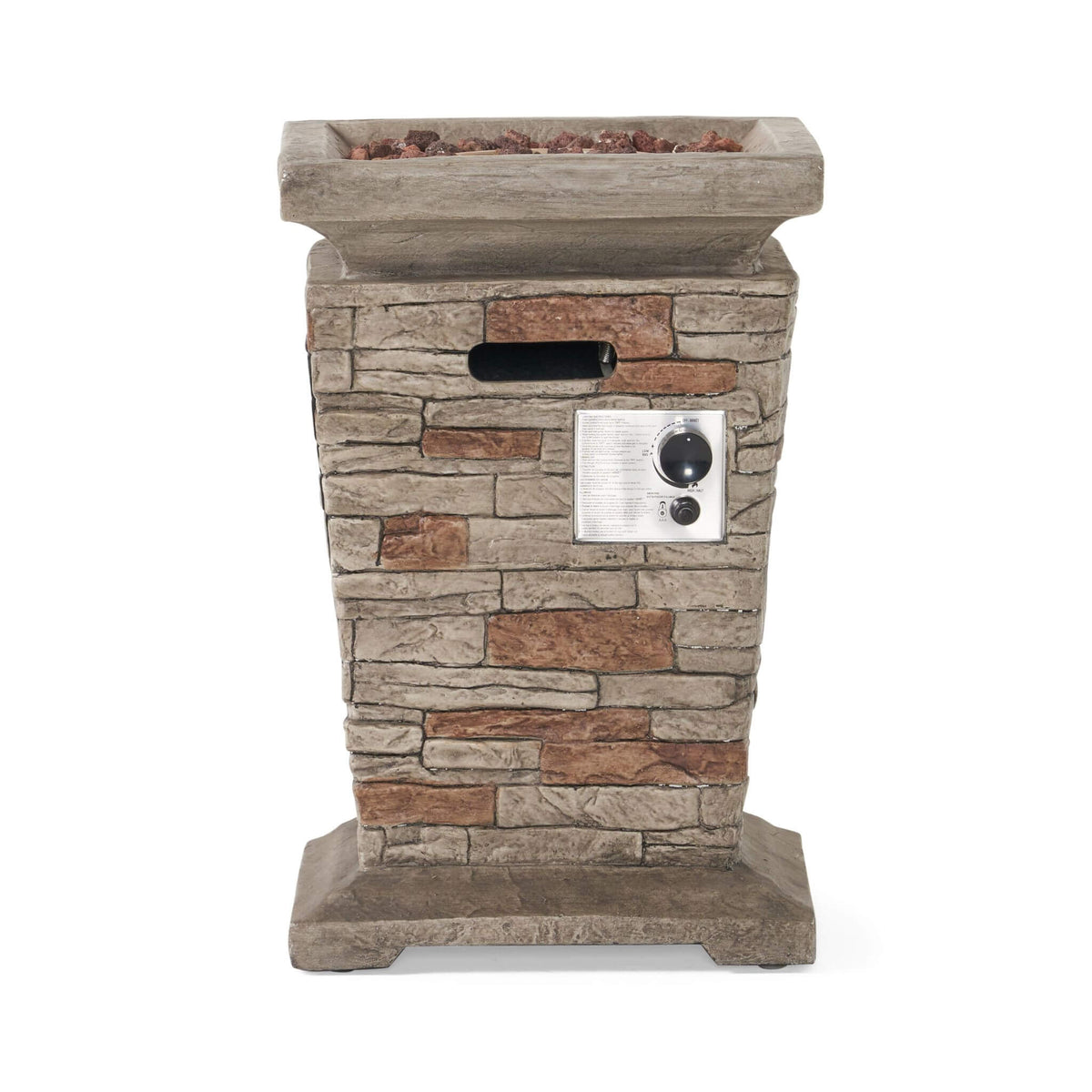 Alora 19-Inch Outdoor 40K BTU Natural Stone Fire Column (SAK36771)
