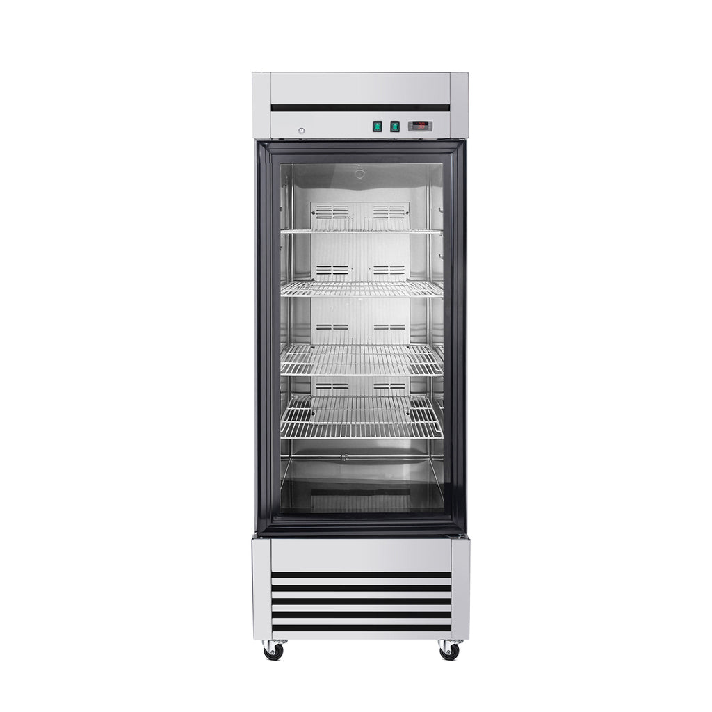 27-Inch Commercial Single Glass Door Reach-In Display Refrigerator (SAK30864)
