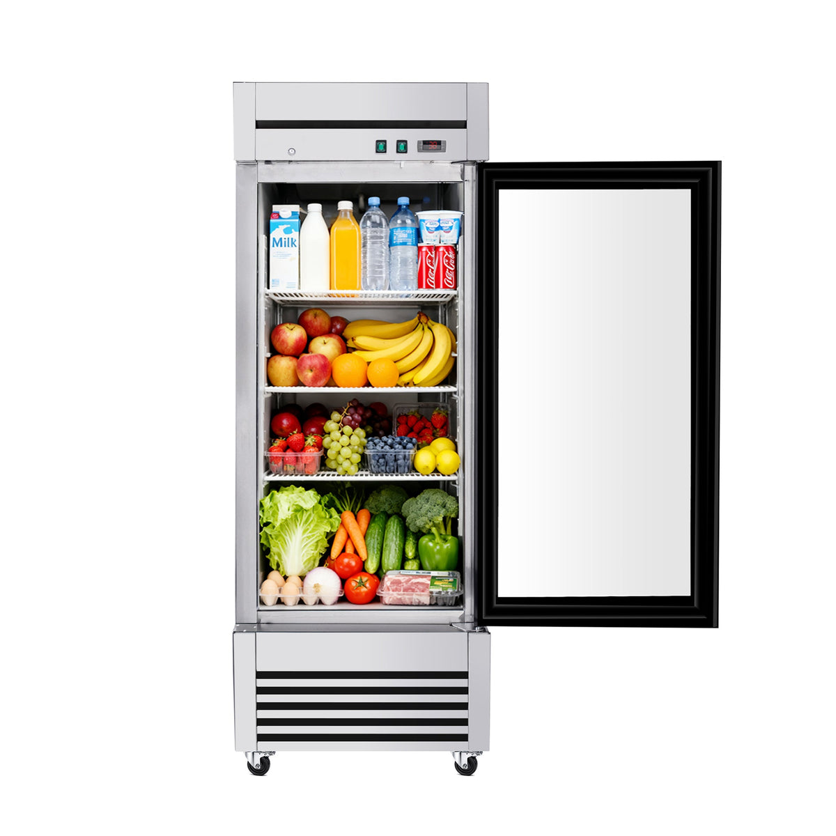 27-Inch Commercial Single Glass Door Reach-In Display Refrigerator (SAK30864)