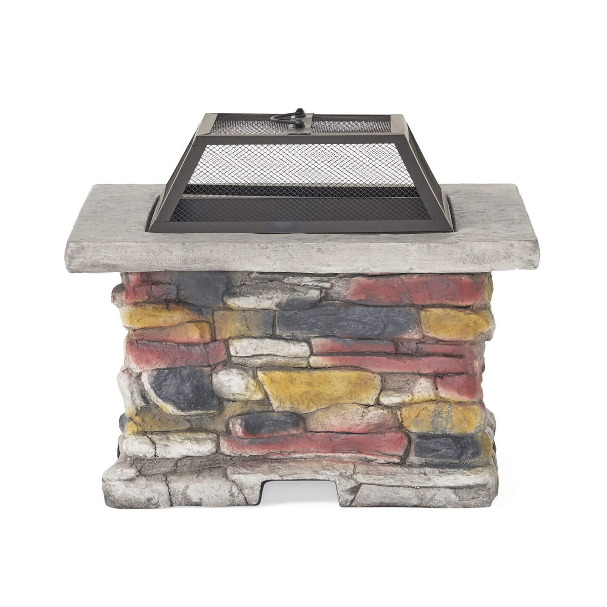 Alora 28-Inch Premium Outdoor Wood Burning Magnesium Oxide Fire Pit With Lid (SAK75214)
