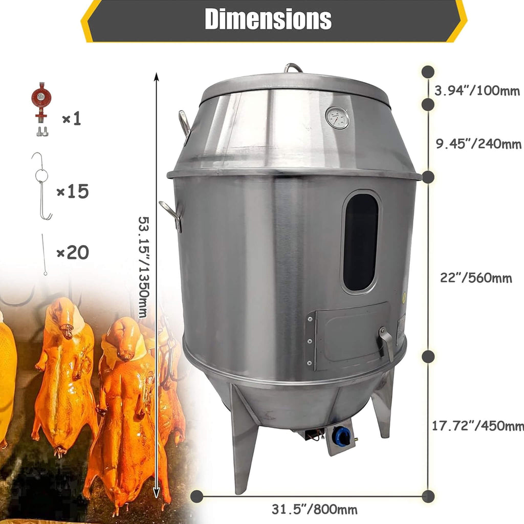 31-Inch Stainless Steel Commercial LPG Roaster Grill Oven For Chicken, Duck, And Turkey (SAK63597)