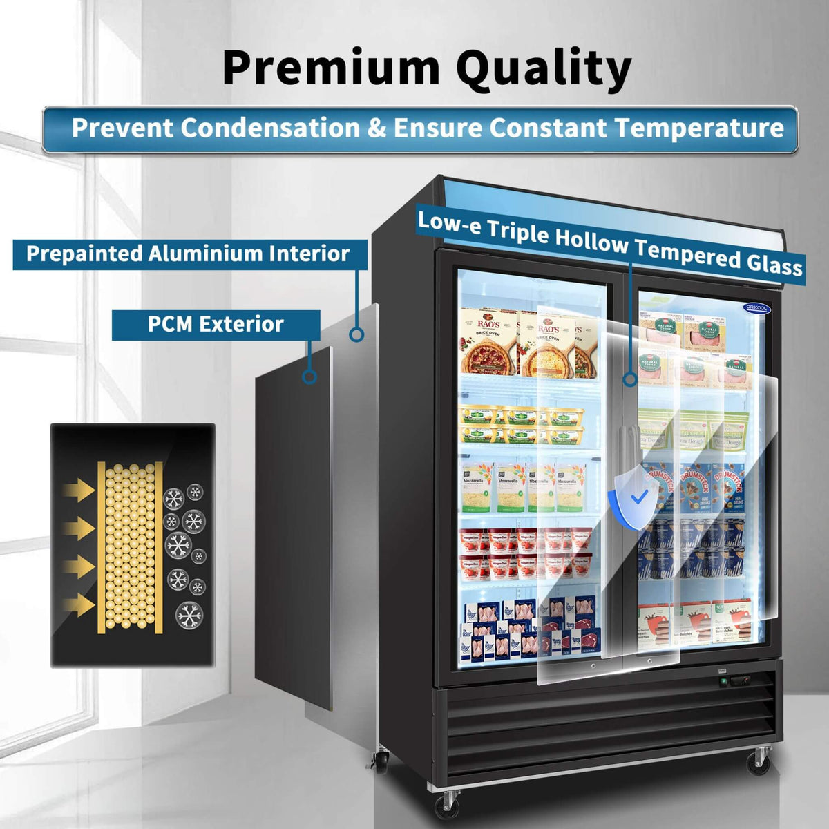 44.7 Cu.Ft Commercial Glass Door Merchandiser Freezer With LED Display (SAK39478)