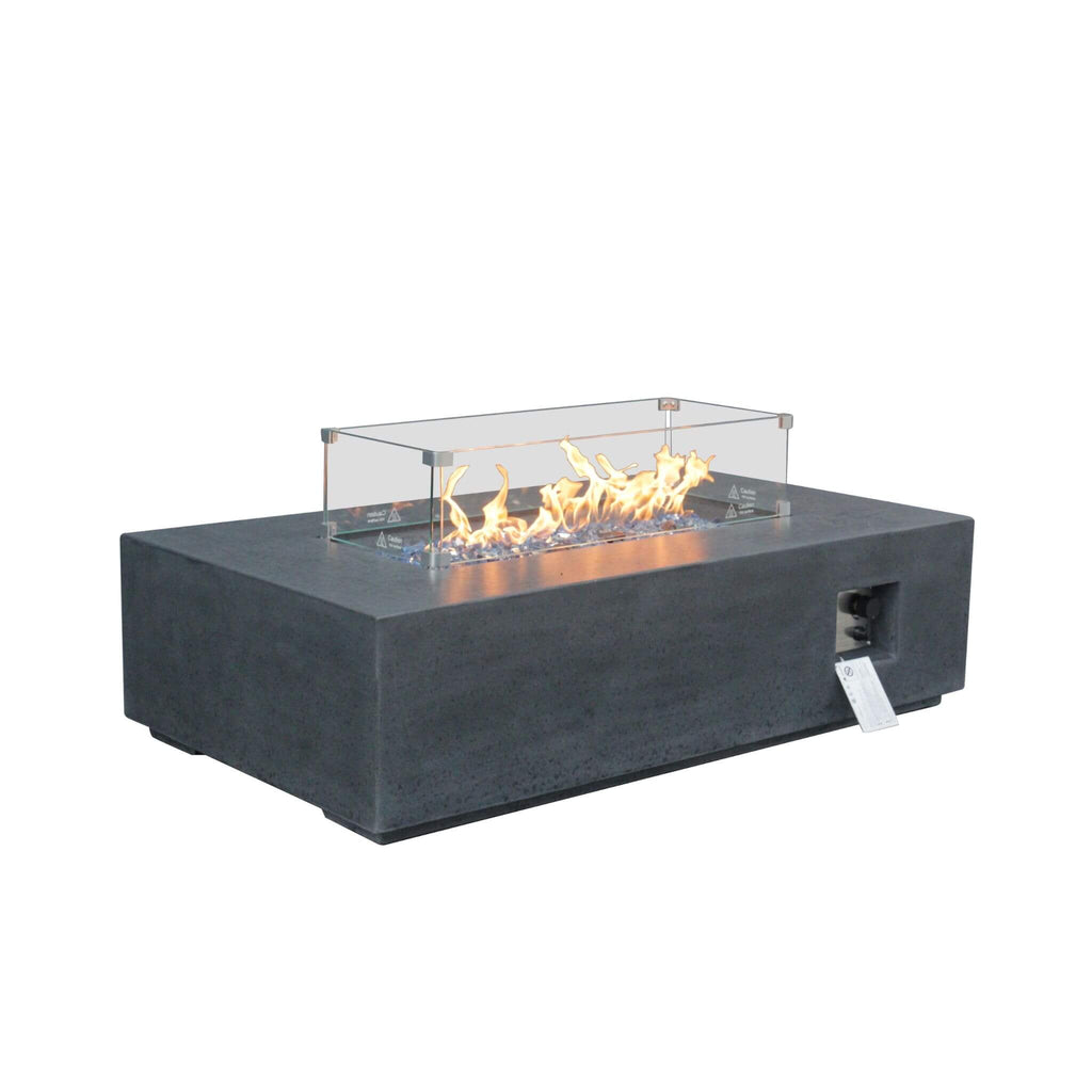 Alora 52-Inch Portable Concrete Rectangular Propane Fire Pit Table With Repair Kit (SAK52304)