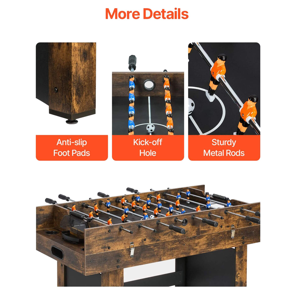 54-Inch 3-In-1 Air Hockey, Ping Pong And Foosball Table Combo (SAK14896)