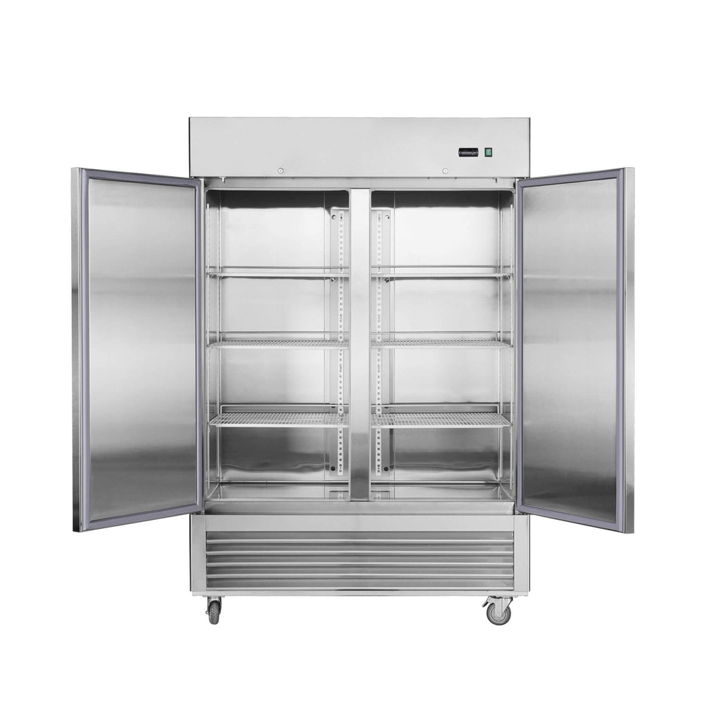 54-Inch 42.2 Cu.Ft Commercial Stainless Steel 2-Section Upright Reach-In Freezer (SAK35148)