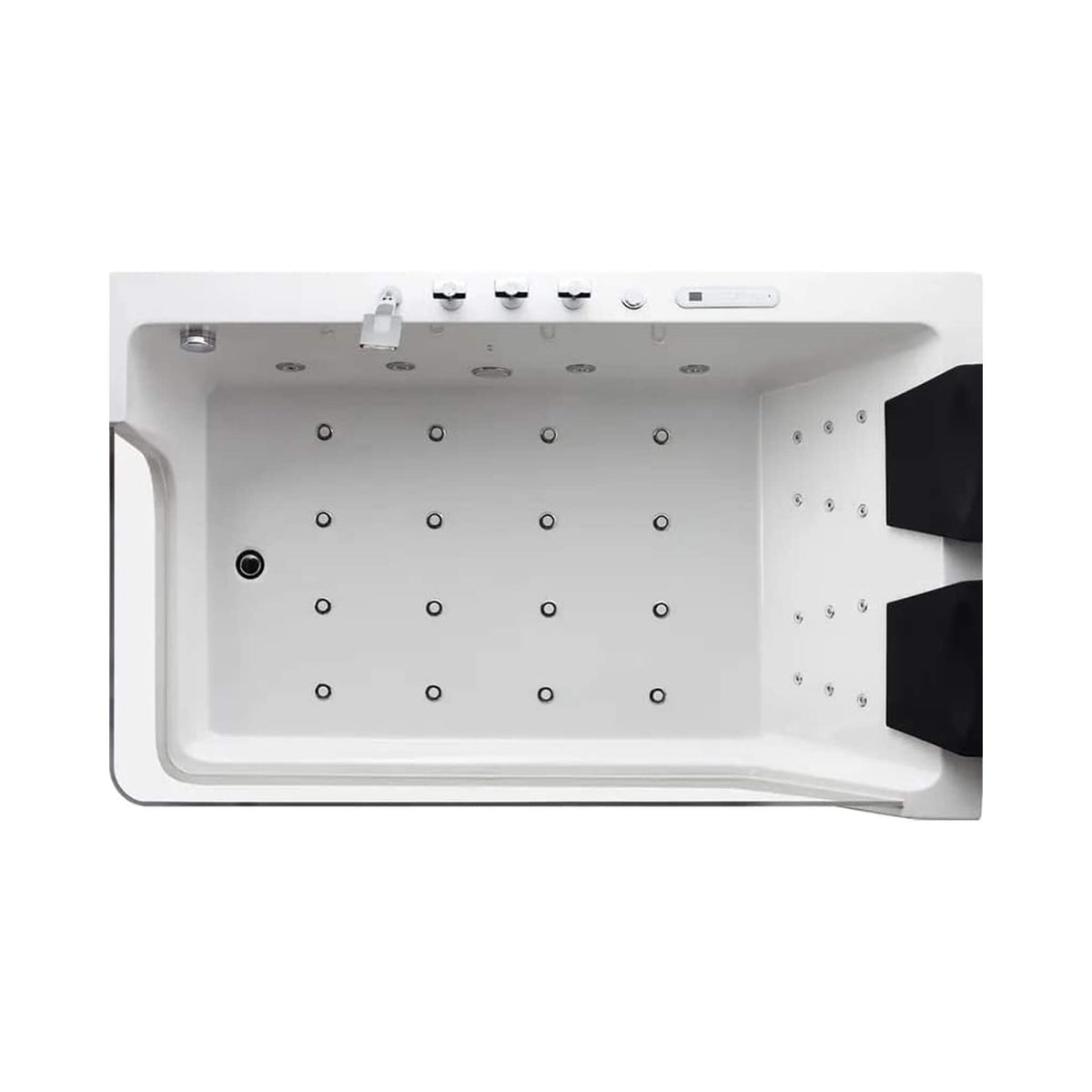 Nuvia Solstice 71-Inch Luxury 2-Person Acrylic Whirlpool Tub With LED Lights Jets And Faucet (SAK69173)