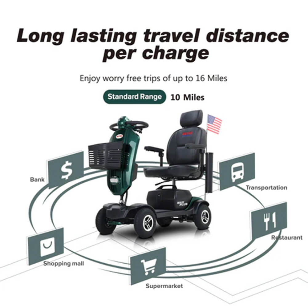 Metro Mobility Max Plus 24V/20AH Heavy Duty Electric Drive Mobility Scooter, 300LBS (SAK93164)