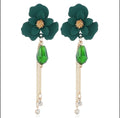 Flower Shaped Strip Drop Earrings