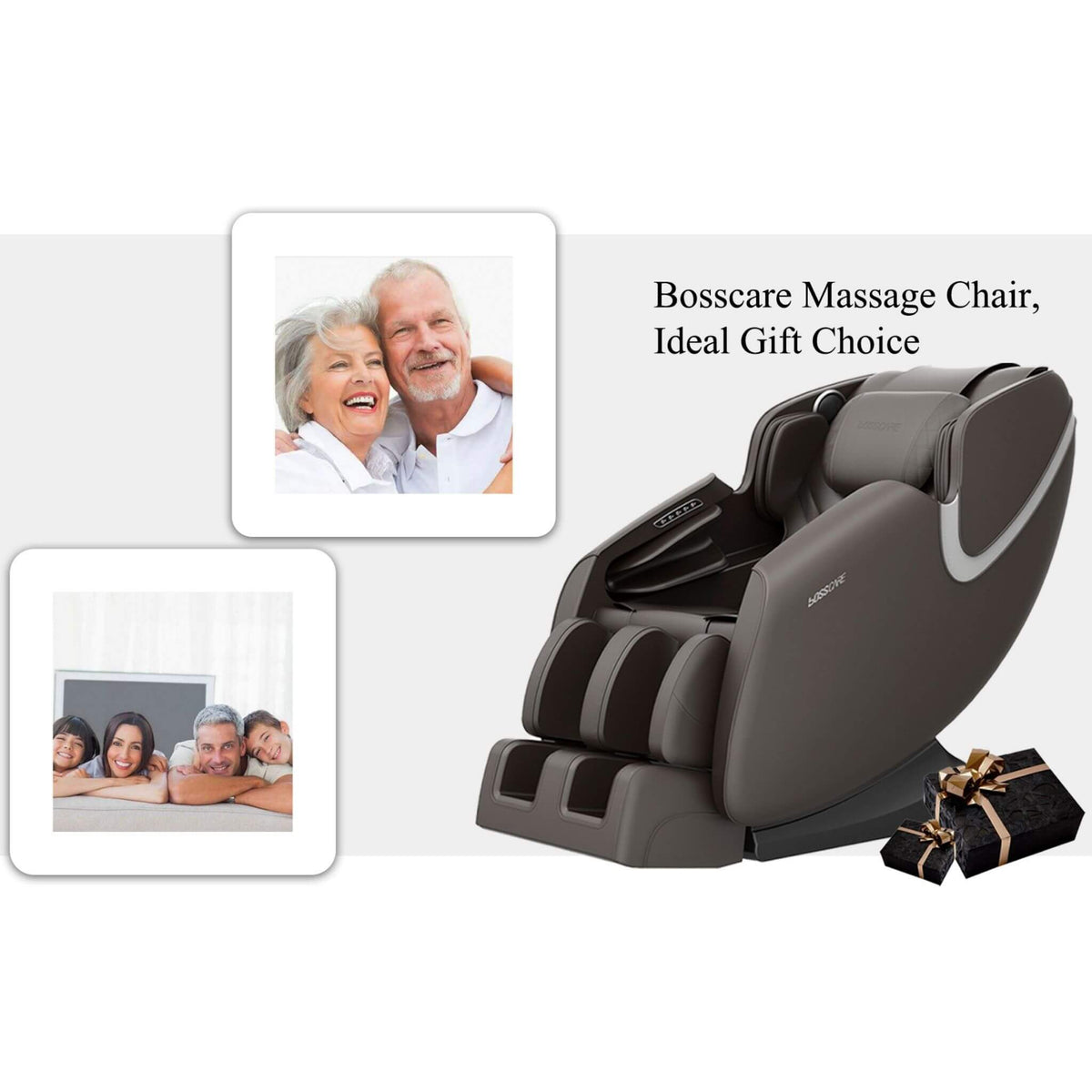 Bosscare Full-Body Zero-Gravity Leather Massage Chair With Zero Gravity And Bluetooth [GR8012] (SAK12074)