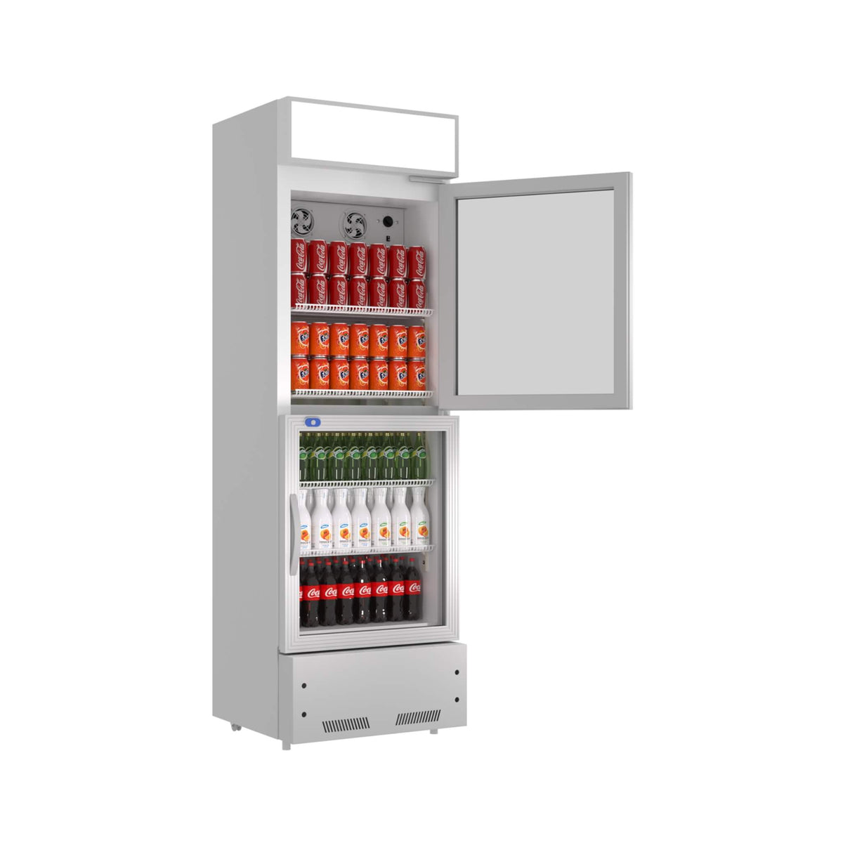 Commercial 2-Door Beverage Refrigerator Cooler With LED Lighting (SAK15896)