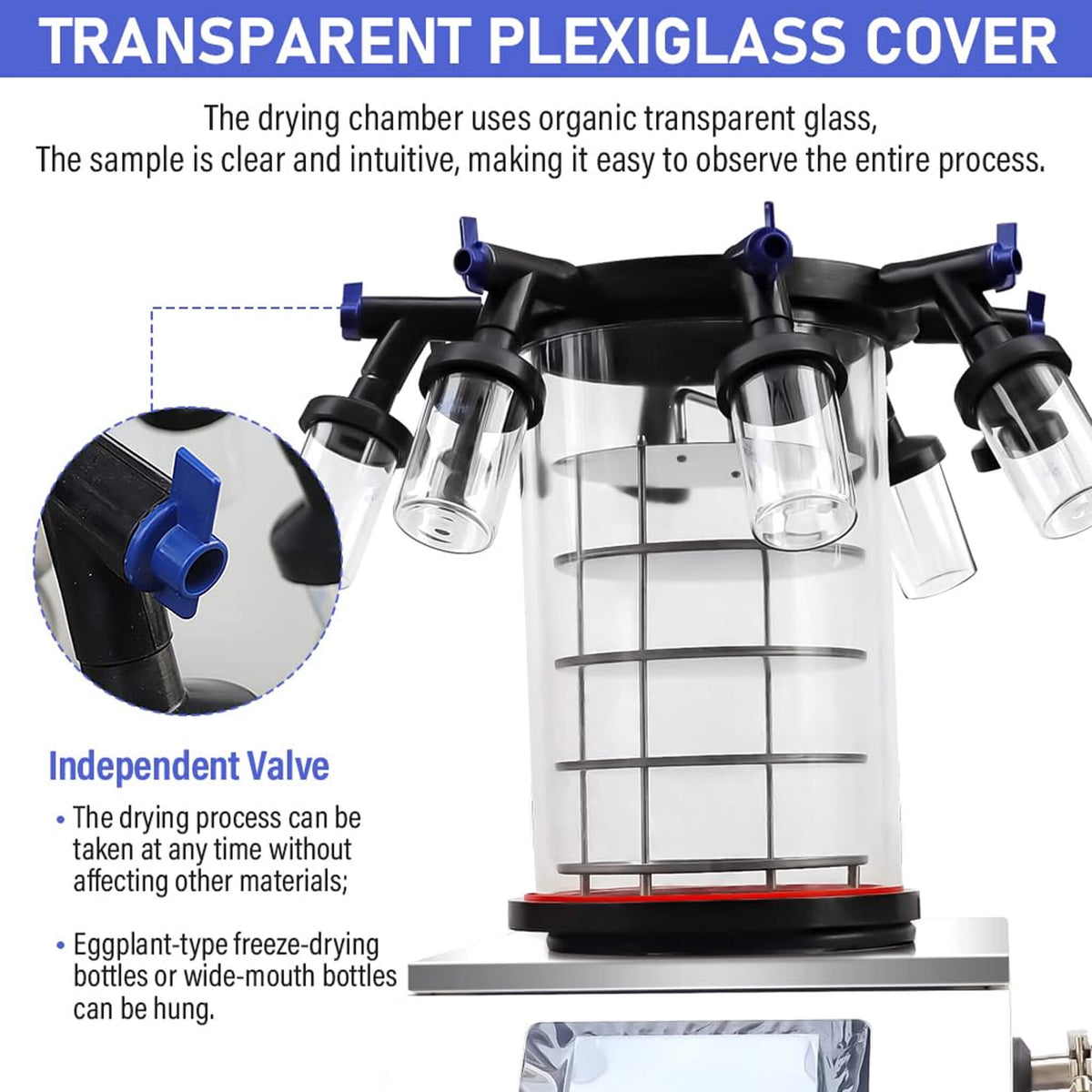 Commercial -60°C Laboratory Vacuum Freeze Dryer With Pre Cooling (SAK74152)
