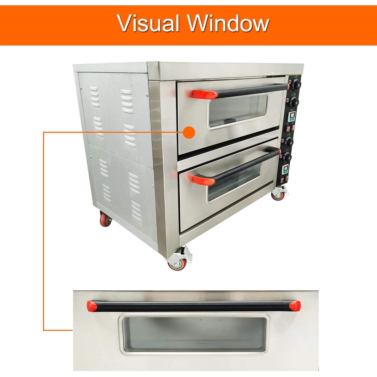 6400W Commercial Electric Double Deck Convection Baking Pizza Oven (SAK37281)