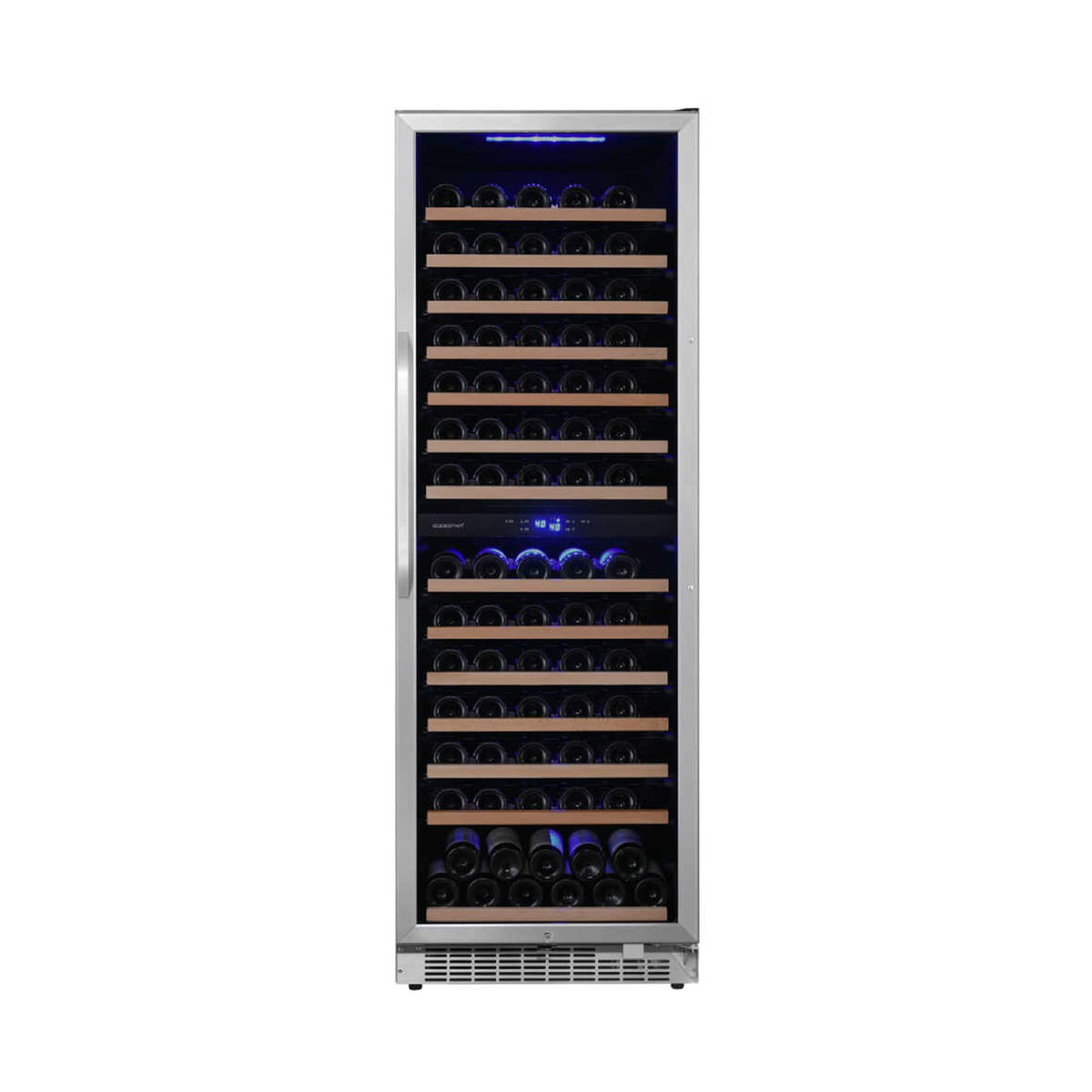 Edgestar 24-Inch 141 Bottle Capacity Freestanding Dual Zone Wine Cooler With Interior Lighting [CWR1552DZ] (SAK49245)