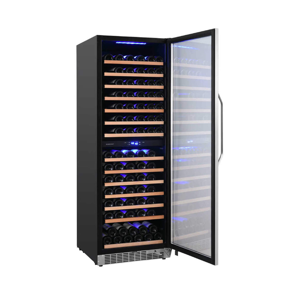 Edgestar 24-Inch 141 Bottle Capacity Freestanding Dual Zone Wine Cooler With Interior Lighting [CWR1552DZ] (SAK49245)