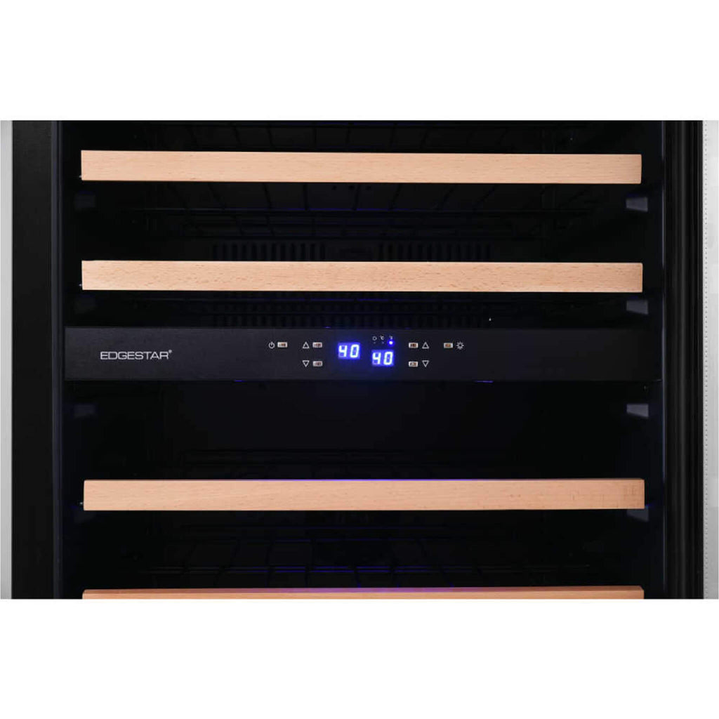 Edgestar 24-Inch 141 Bottle Capacity Freestanding Dual Zone Wine Cooler With Interior Lighting [CWR1552DZ] (SAK49245)