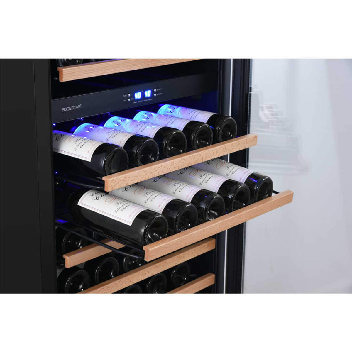 Edgestar 24-Inch 141 Bottle Capacity Freestanding Dual Zone Wine Cooler With Interior Lighting [CWR1552DZ] (SAK49245)