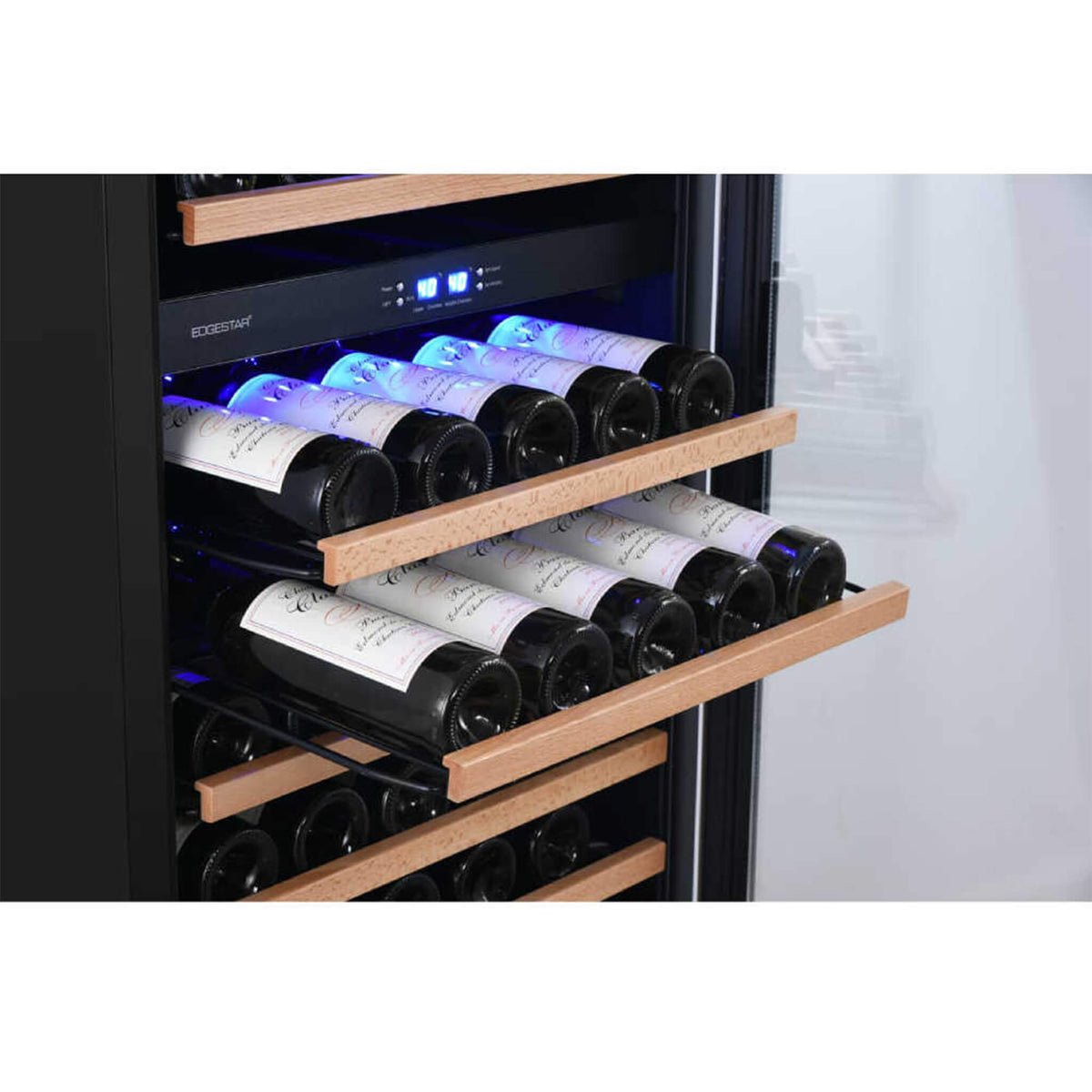 Edgestar 24-Inch 142 Bottle Built-In Dual Zone Double Door Wine Cooler With Door Lock [CWR1553DD] (SAK30742)