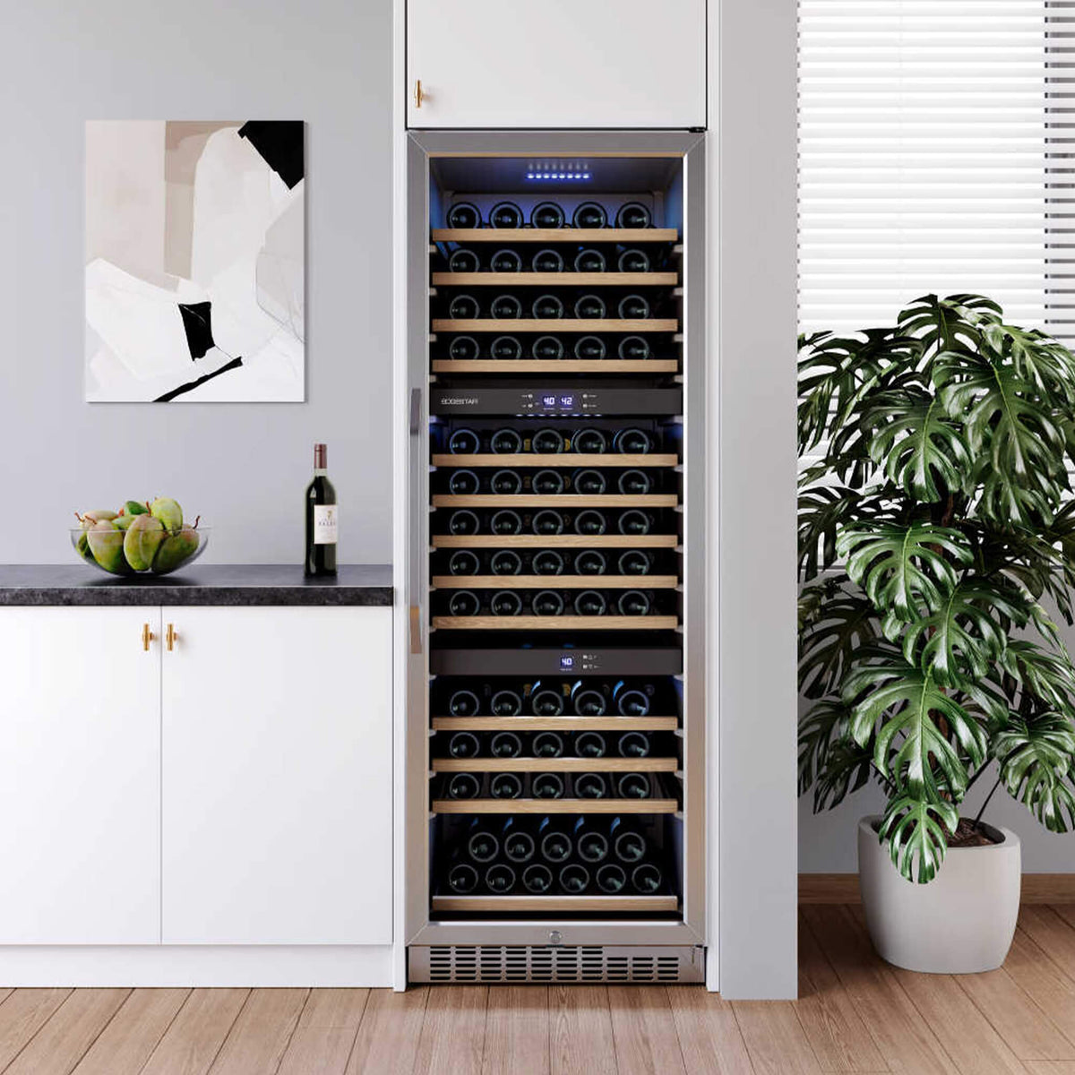 Edgestar 24-Inch Wide 131 Bottle Capacity Built-In Triple Zone Wine Cooler (SAK65891)