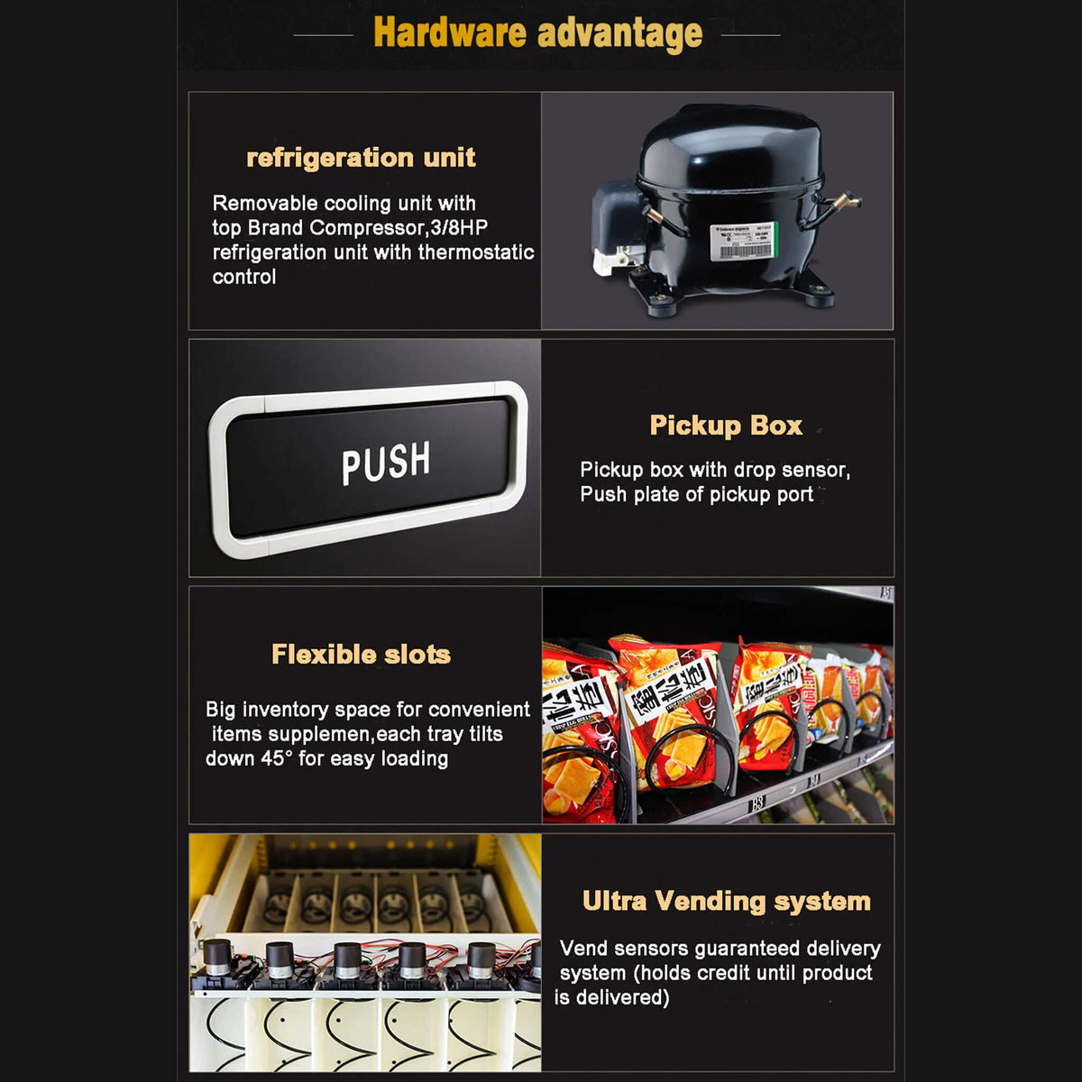 Epx Large 6FT Snacks And Drinks Combo Vending Machine With Dual Zone Refrigeration And Bill Acceptor [EP-G654] (SAK47539)