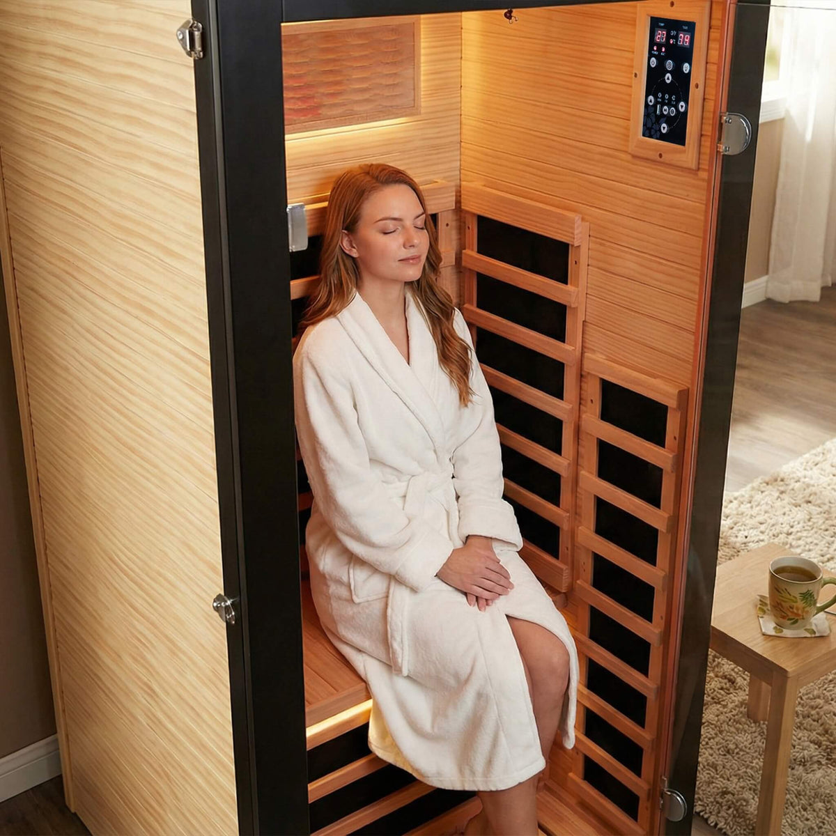 Thermora Solara Single-Person Chilean Pine Infrared Sauna Cabin (SAK57926)