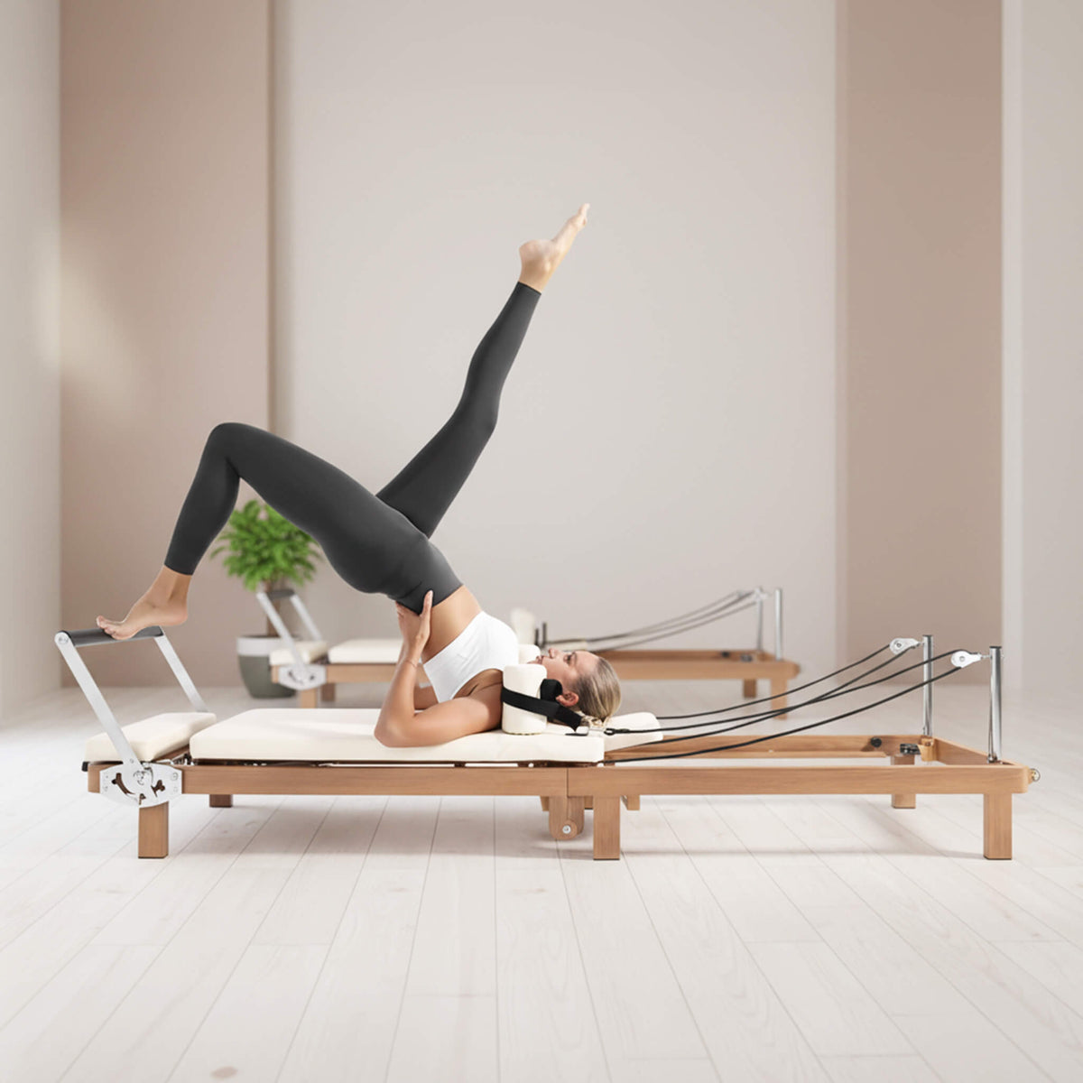Core Pilates Apex Foldable Dual Resistance Pilates Reformer With Jumpboard (SAK83914)