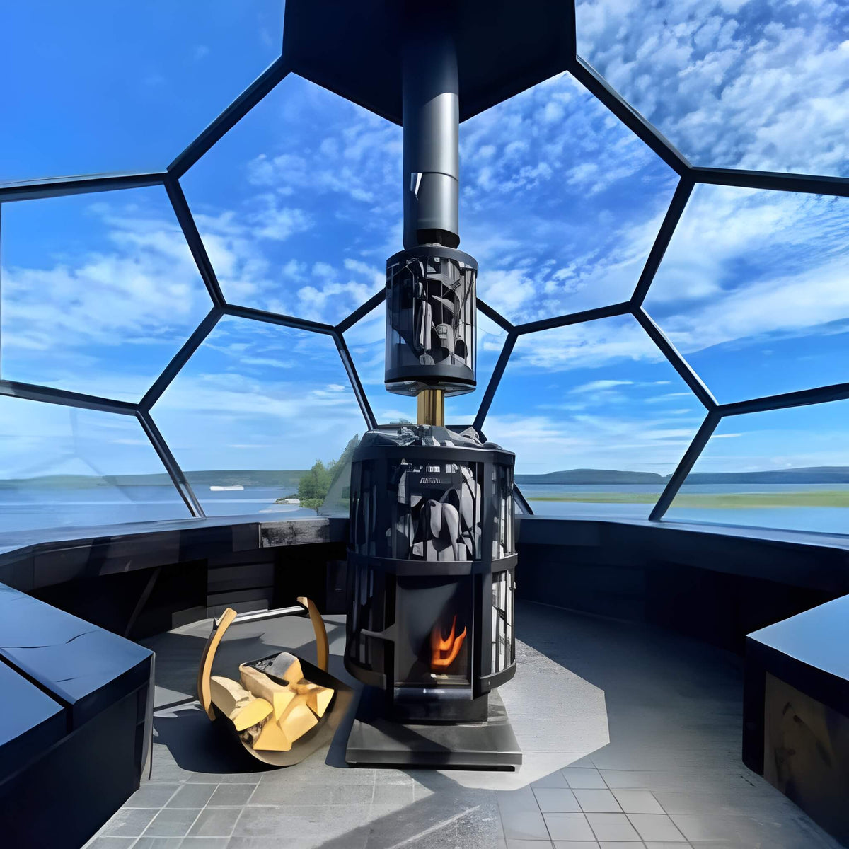Harvia GreenFlame Legend 240 Wood Sauna Stove With Sauna Stones, 15.9KW [WK200LD] (SAK84935)