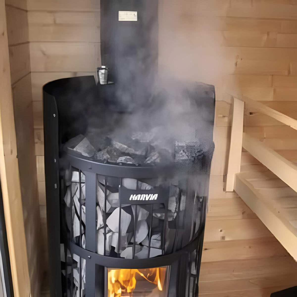 Harvia GreenFlame Legend 240 Wood Sauna Stove With Sauna Stones, 15.9KW [WK200LD] (SAK84935)