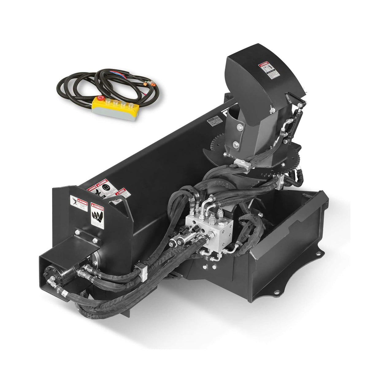 Heavy-Duty 48-Inch Remote Control Hydraulic Mini Skid Steer Snow Blower Attachment (SAK34782)