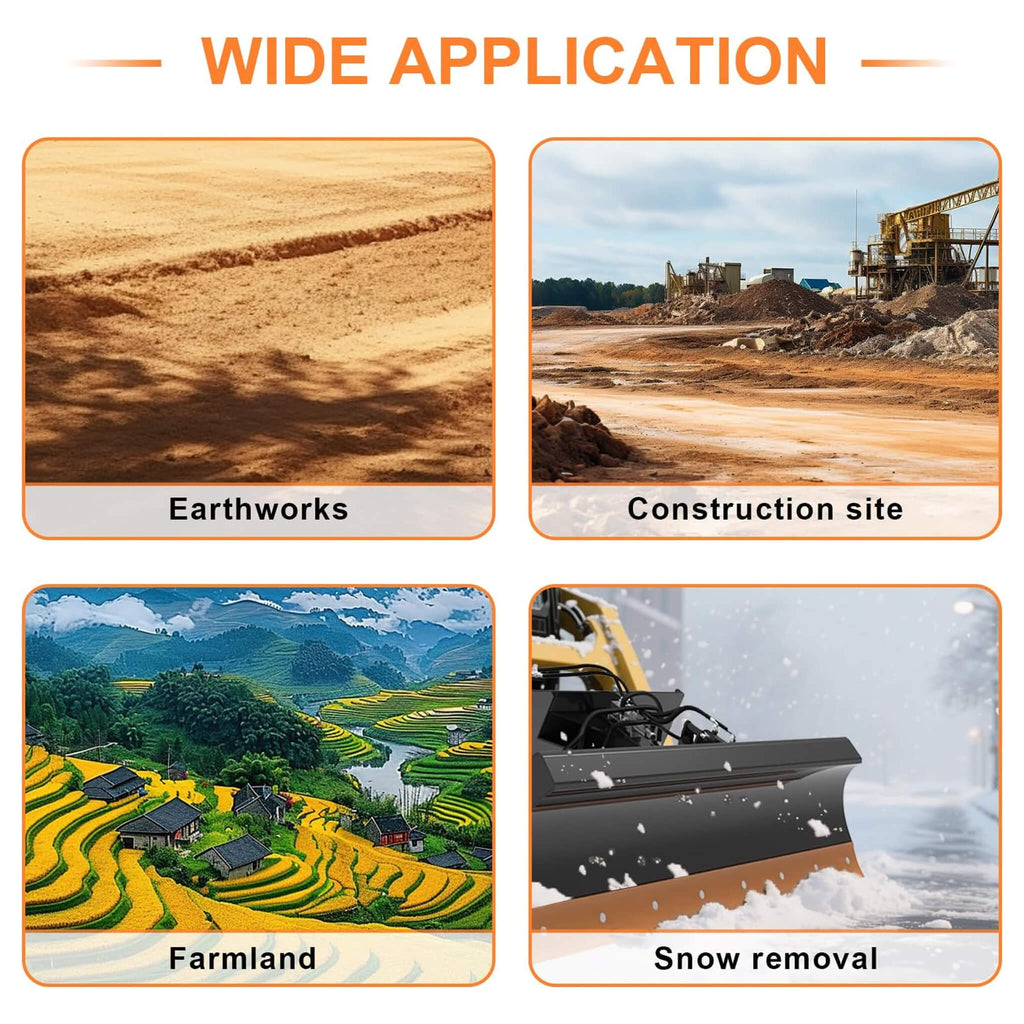 Heavy-Duty 84-Inch 6-Way Skid Steer Dozer Blade Attachment (SAK17862)