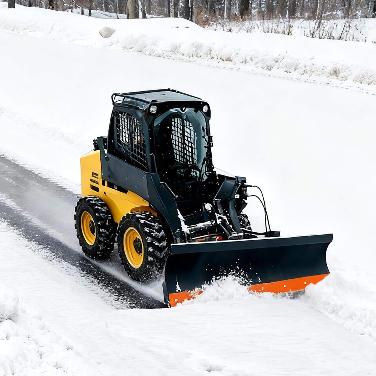 Heavy-Duty 84-Inch 6-Way Skid Steer Dozer Blade Attachment (SAK17862)