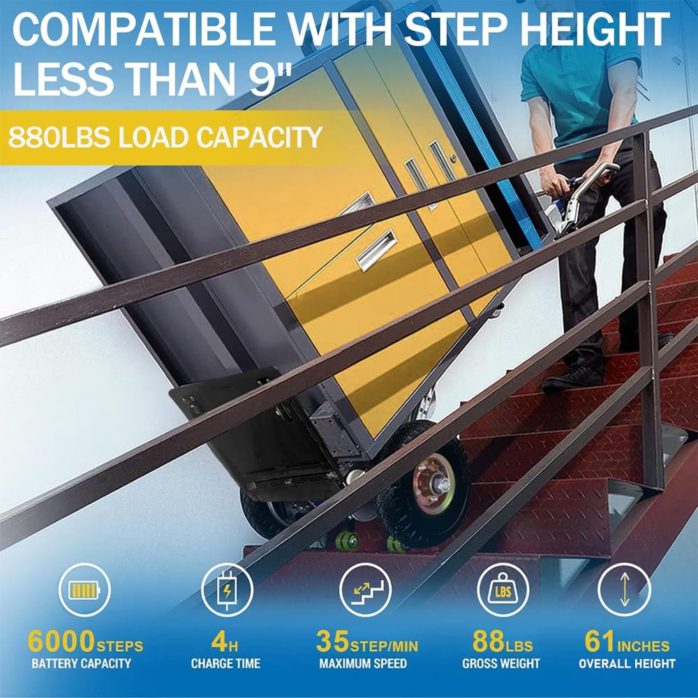 Heavy-Duty 880LBS Electric Motorized Stair Climbing Hand Truck Dolly (SAK72821)