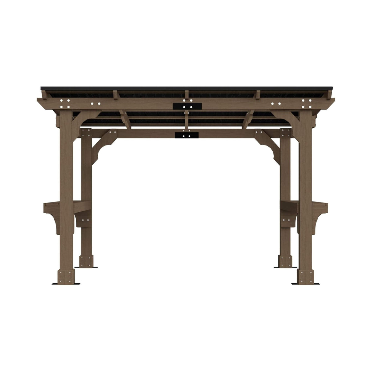 Alora Heavy-Duty Premium Wooden Grill Gazebo With Sloped Metal Roof (SAK61583)