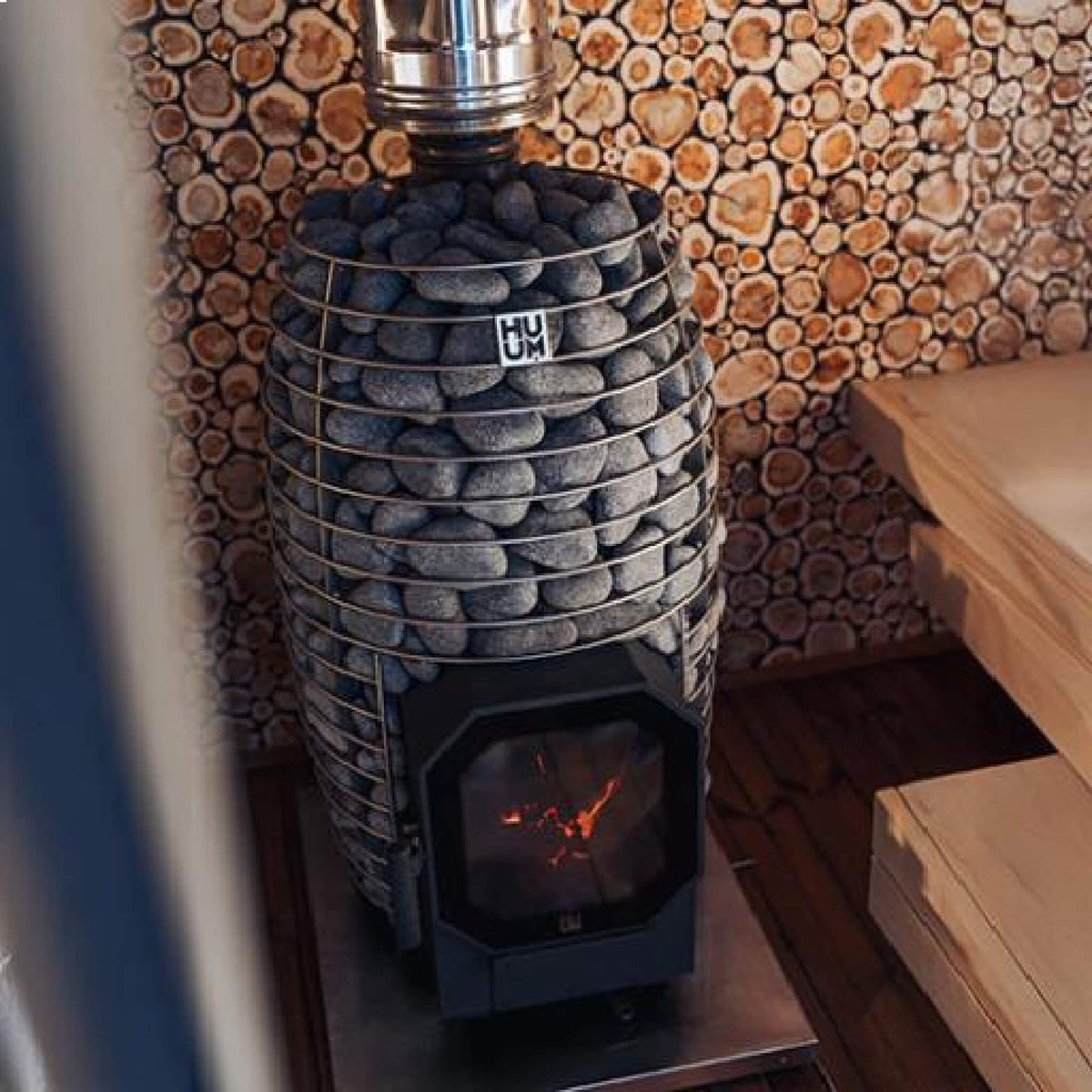 Huum Hive Flow 9.8KW Wood-Burning Sauna Stove With Sauna Stones [H1015012] (SAK85179)