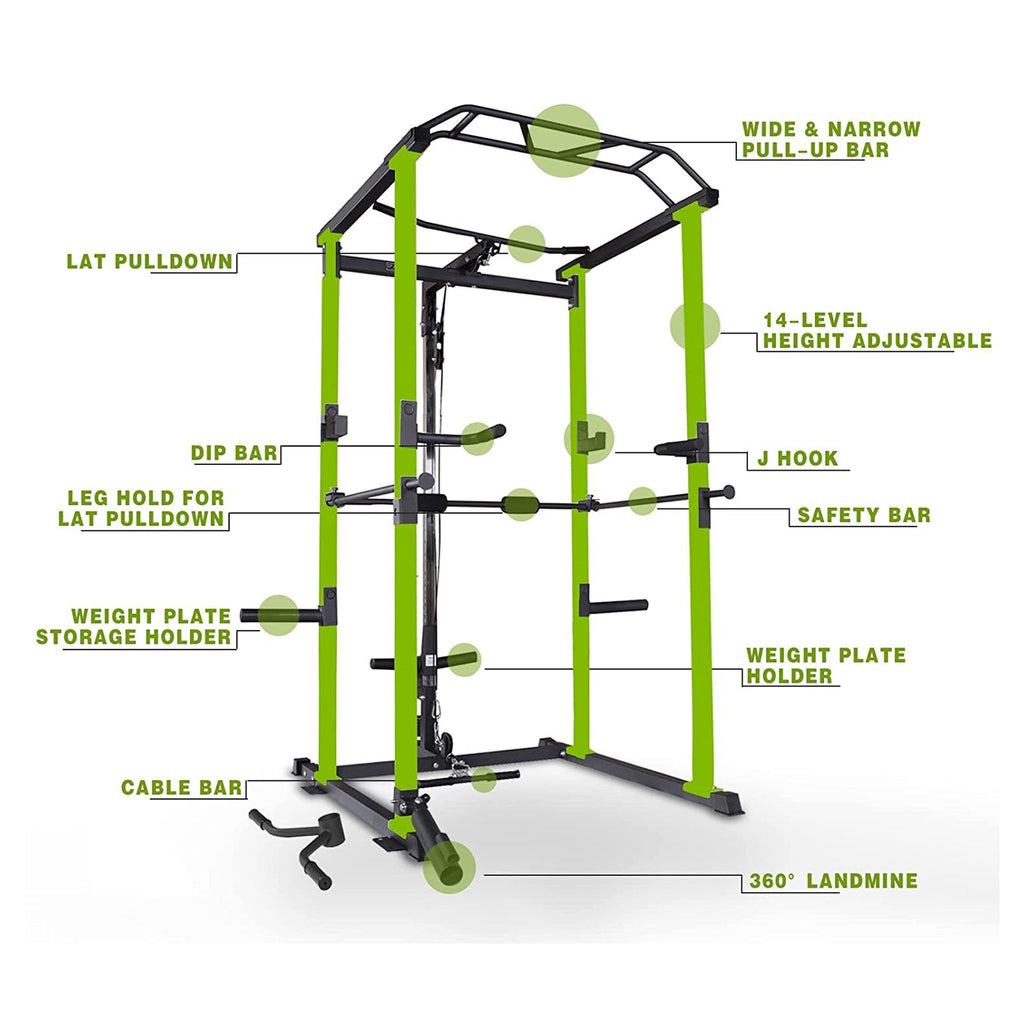 IFast Adjustable Home Gym Power Cage & Squat Rack With Pull-Up Bar Barbell Rack, 1000LBS (SAK12649)