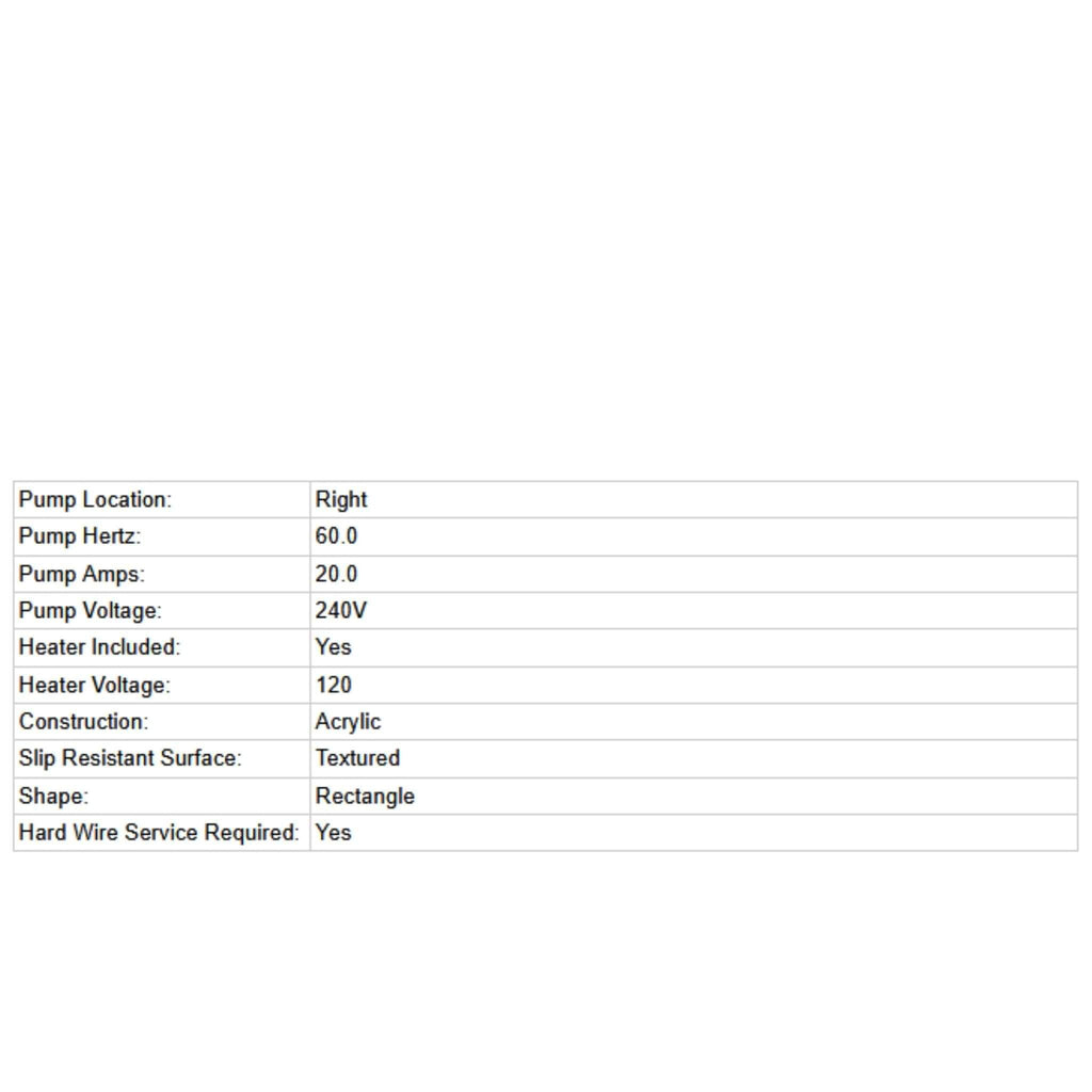 Jacuzzi Elara 72-Inch Rectangle Acrylic Drop-In Whirlpool Bath [JELA7236WLR2XX] (SAK18546)