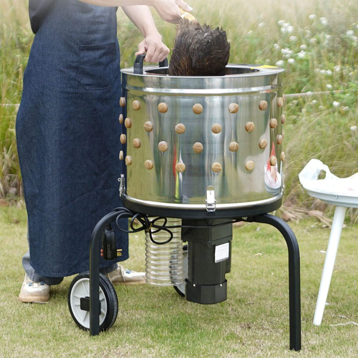 Large 20-Inch Heavy-Duty Chicken Defeathering Plucker Machine (SAK35879)