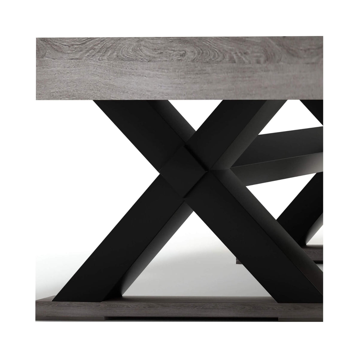 Large 84-Inch Rustic Gray Pool Table With Cues, Balls And X-Legs (SAK54361)