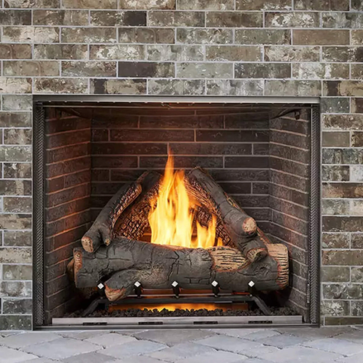 Majestic Traditional Stacked Brick Courtyard Outdoor Gas Fireplace [ODCOUG-36/42SSL] (SAK95813)