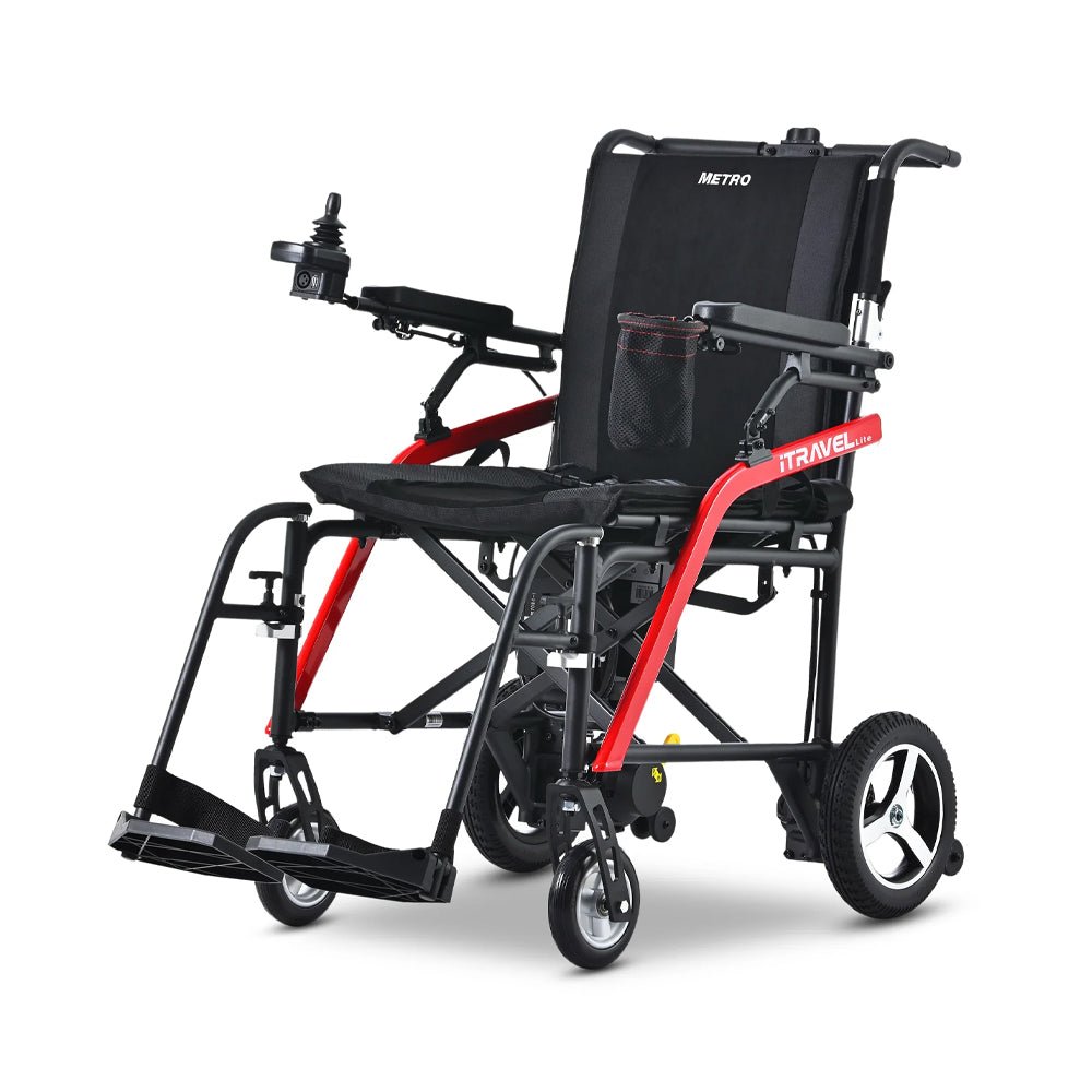 Metro Mobility iTravel Lite 24V/10AH 200W Premium Portable Folding Power Wheelchair, 220LBS (SAK97362)