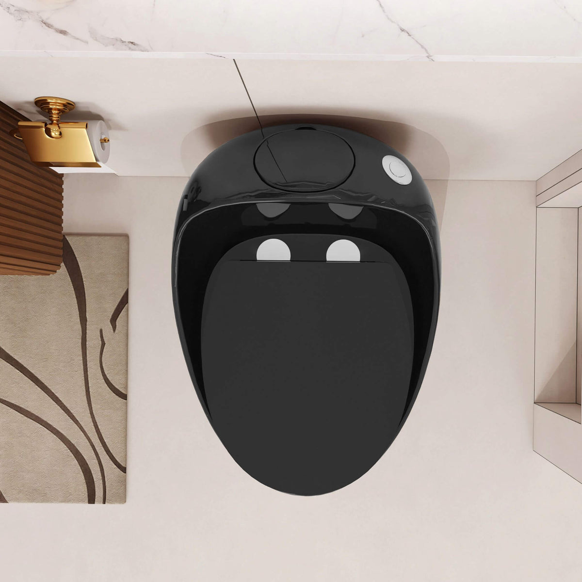 Nuvia Modern 1.28 GPF Single Flush 1-Piece Ceramic Egg-Shaped Toilet (SAK93341)