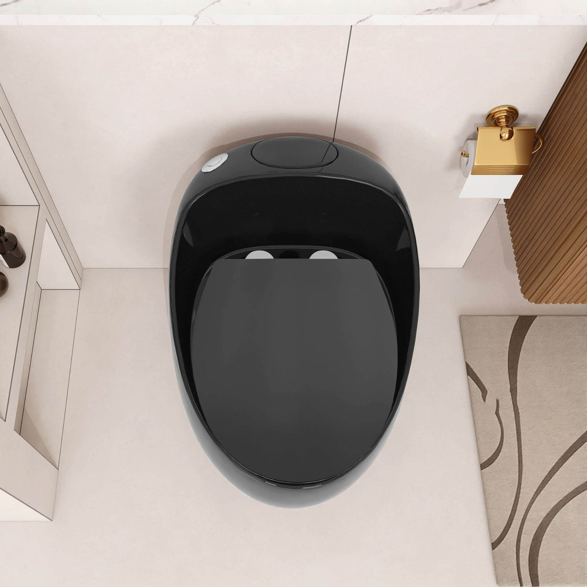 Nuvia Modern 1.28 GPF Single Flush 1-Piece Ceramic Egg-Shaped Toilet (SAK93341)