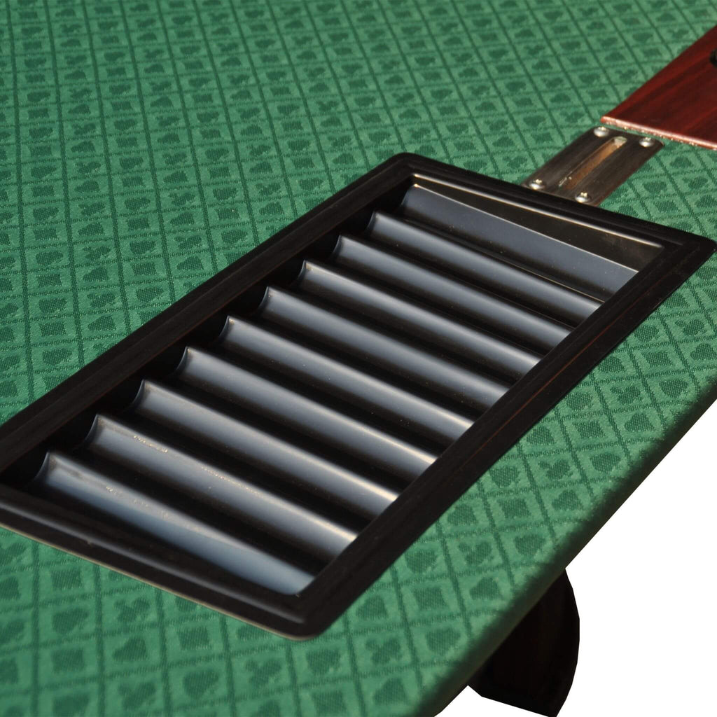 Modern 96-Inch Wooden Poker Table With U Shape Legs, Drop Box And Chips Tray (SAK83109)